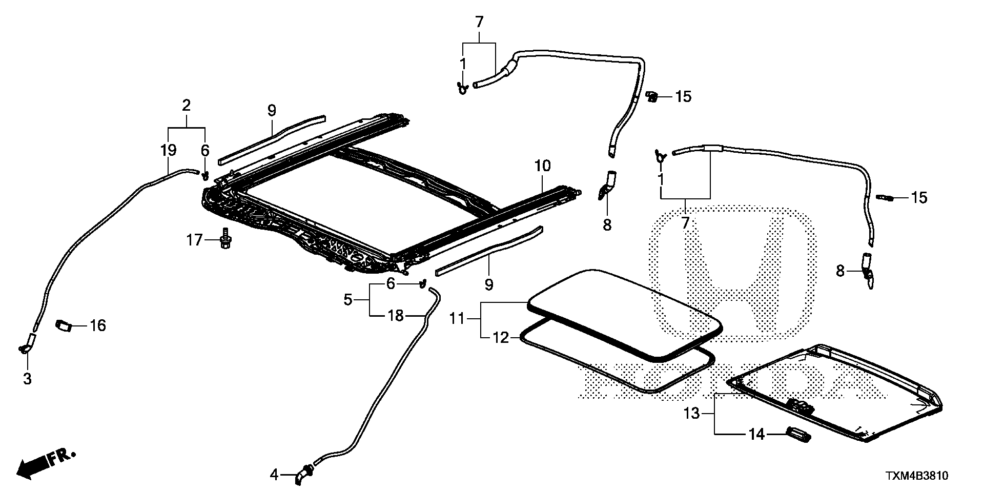 Diagram SLIDING ROOF for your 2008 Honda Accord Coupe   