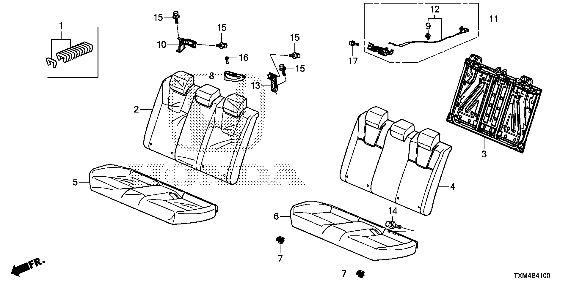 Diagram REAR SEAT (FALL DOWN) for your Honda Insight  