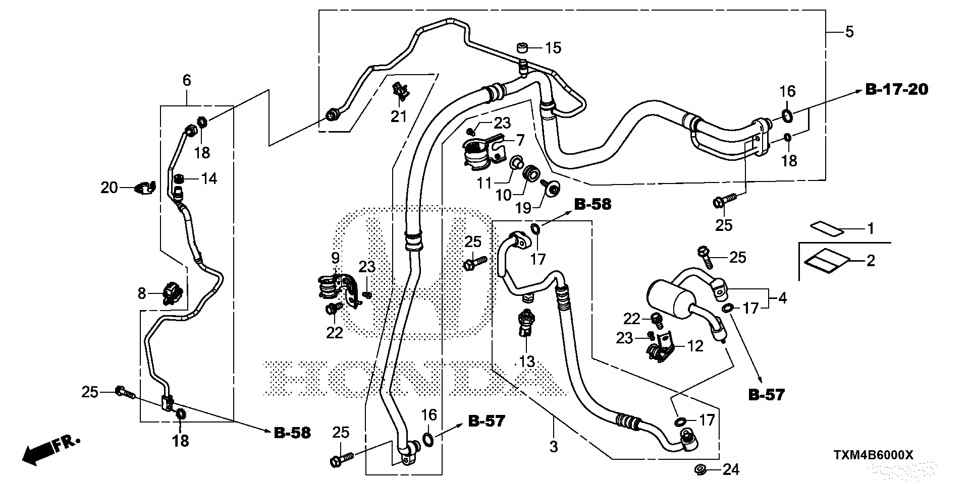 Diagram HOSES@PIPES for your 2004 Honda Civic Hatchback   