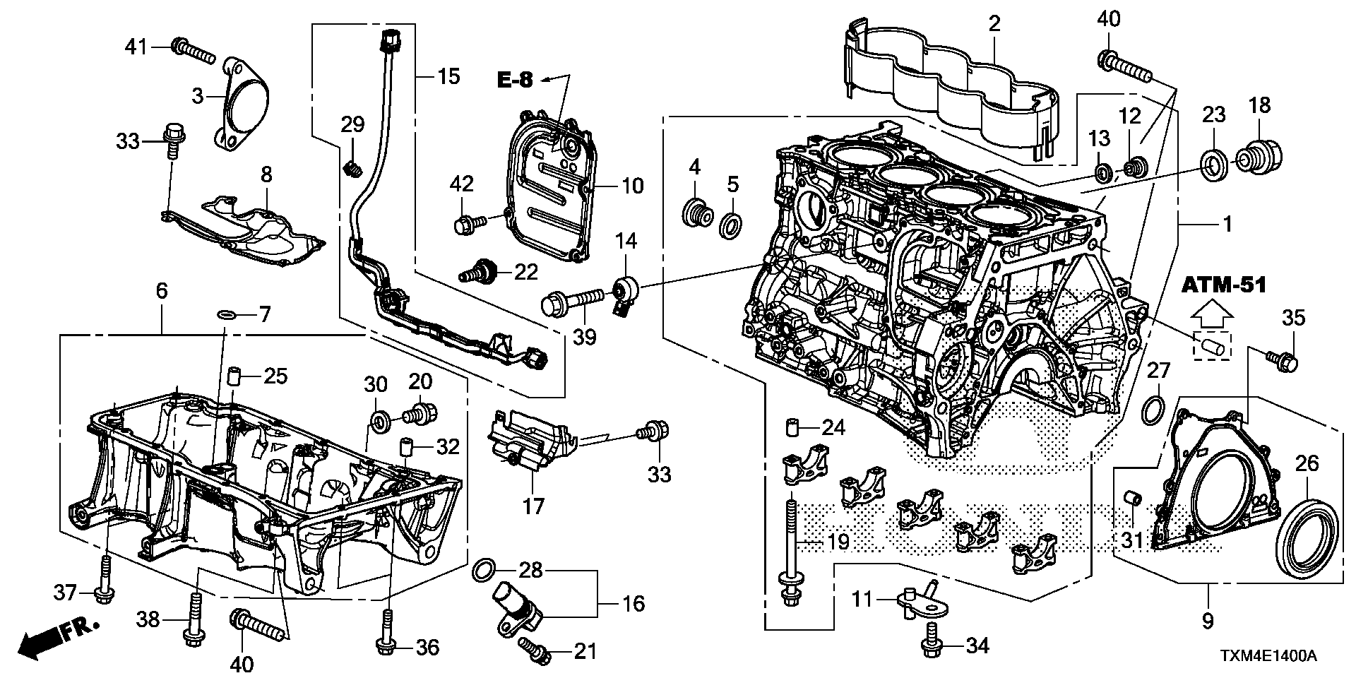 Diagram CYLINDER BLOCK@OIL PAN for your 2003 Honda CR-V   