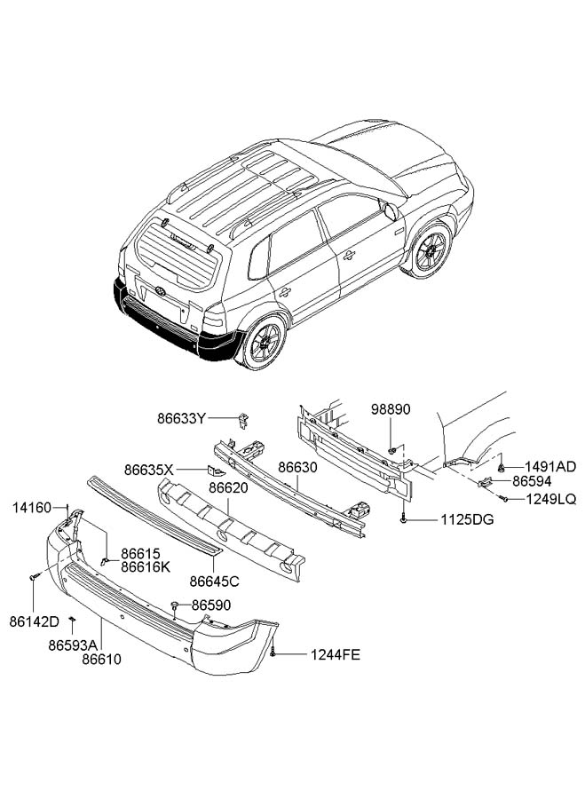 Full size assembly image of REAR BUMPER (1/1)