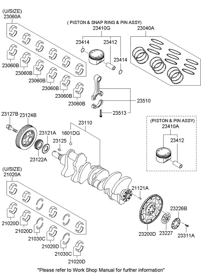 Full size assembly image of CRANKSHAFT & PISTON (3800 CC - LAMBDA) (1/2)