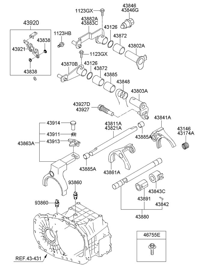 Full size assembly image of GEAR SHIFT CONTROL - MANUAL (1/1)