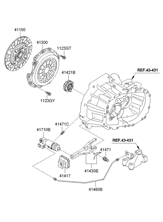 Full size assembly image of CLUTCH RELEASE FORK (MANUAL TRANSMISSION) (1/1)