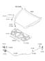 Diagram HOOD TRIM for your 2013 Hyundai Santa Fe Sport Base Sport Utility