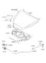 Diagram HOOD TRIM for your 2013 Hyundai Santa Fe Sport Base Sport Utility