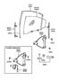 Diagram REAR DOOR WINDOW REGULATOR & GLASS for your 2000 Hyundai Sonata