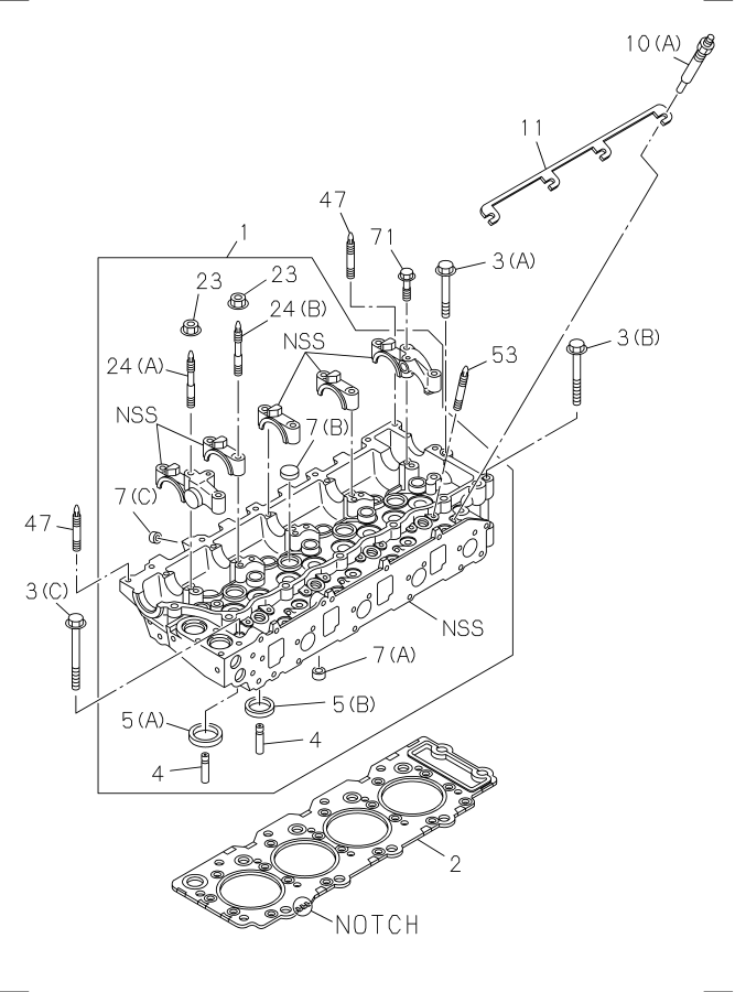 Diagram CYLINDER HEAD for your 1995 Isuzu