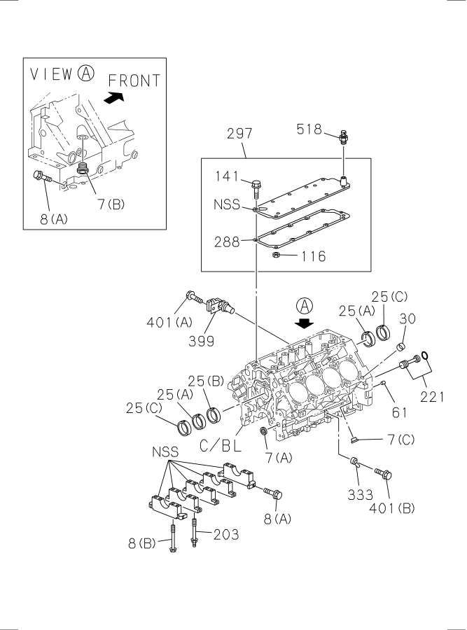 Diagram CYLINDER BLOCK for your Isuzu