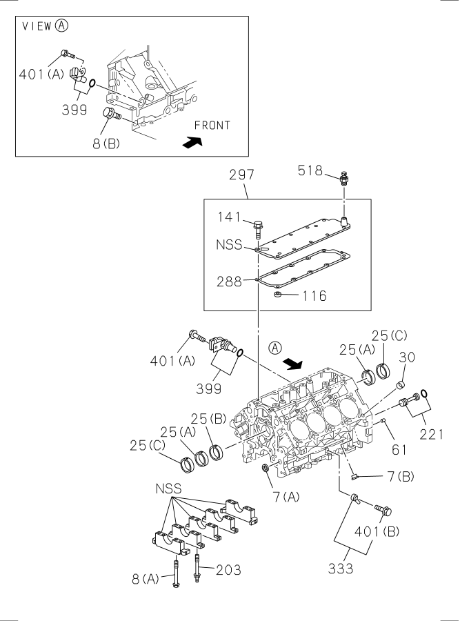 Diagram CYLINDER BLOCK for your 1999 Isuzu NQR   