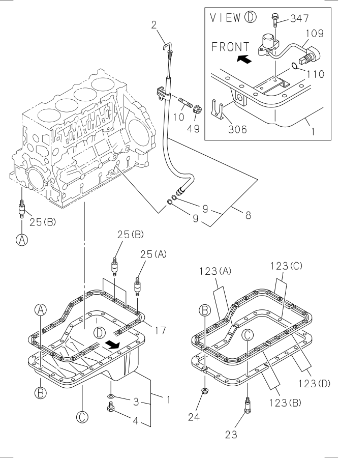 Diagram OIL PAN AND LEVEL GAUGE for your 2007 Isuzu NRR SINGLE CAB AND MIDDLE CHASSIS DIESEL 4HK1-TCS (RJS) 