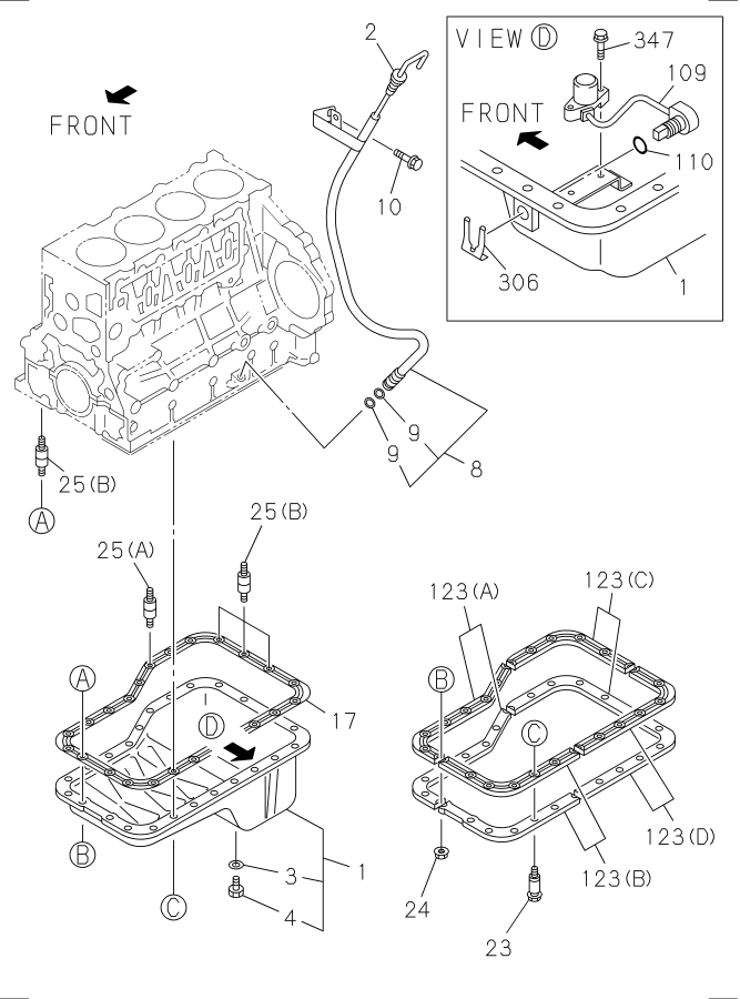 Diagram OIL PAN AND LEVEL GAUGE for your Isuzu