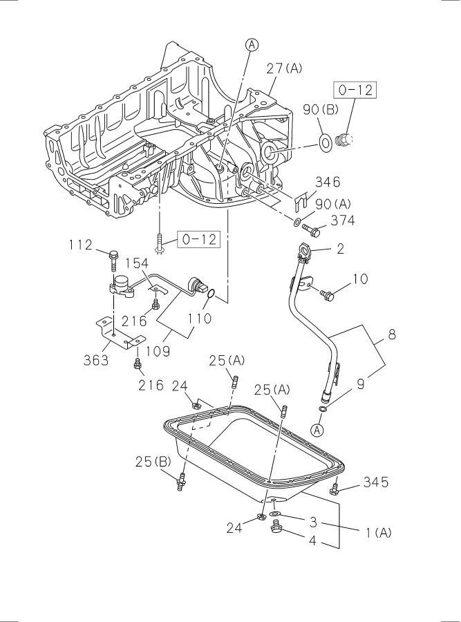 Diagram OIL PAN AND LEVEL GAUGE for your 2012 Isuzu NPR   