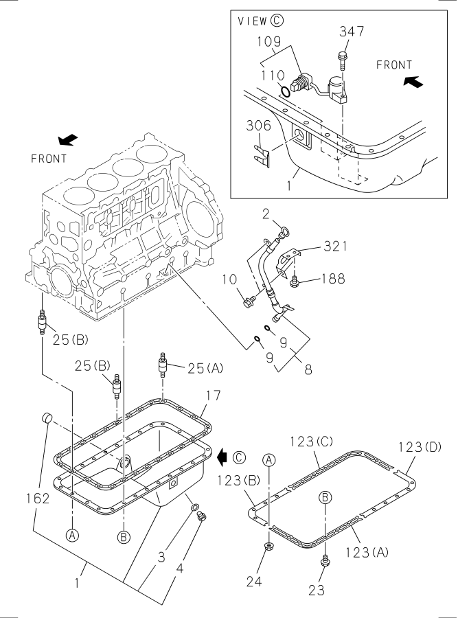 Diagram OIL PAN AND LEVEL GAUGE for your 2017 Isuzu NPR-XD   