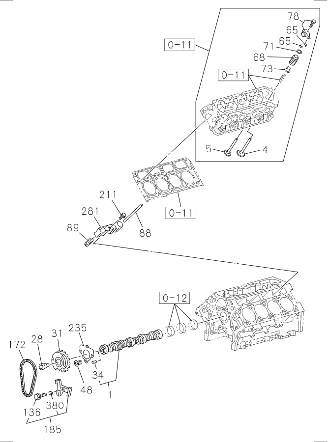 Diagram CAMSHAFT AND VALVE for your Isuzu