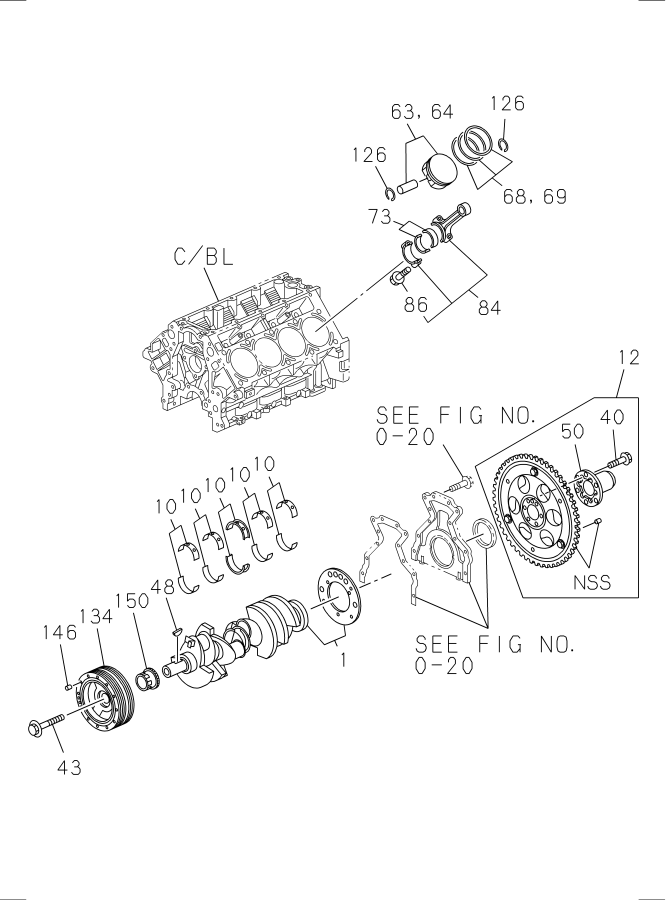 Diagram CRANKSHAFT,PISTON AND FLYWHEEL for your Isuzu NPR-HD  