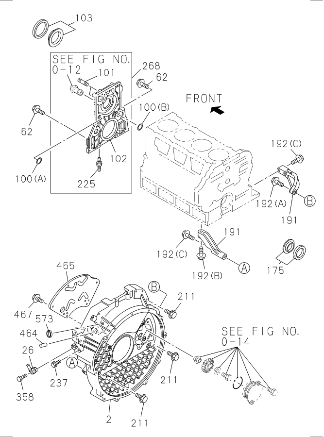 Diagram TIMING GEAR CASE AND FLYWHEEL HOUSING for your 2022 Isuzu FVR   