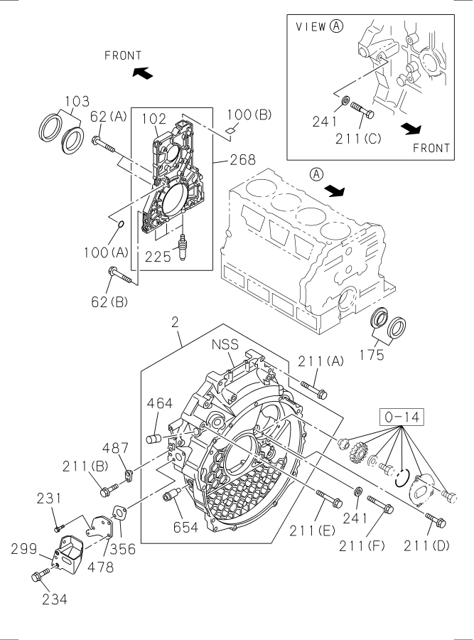 Diagram TIMING GEAR CASE AND FLYWHEEL HOUSING for your 2025 Isuzu NPR-HD   