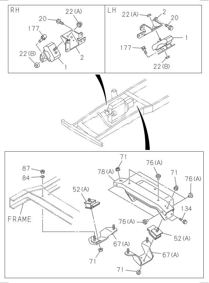 Diagram ENGINE MOUNTING for your Isuzu