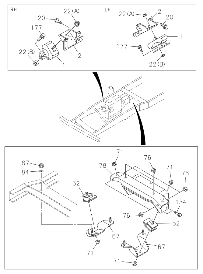 Diagram ENGINE MOUNTING for your Isuzu