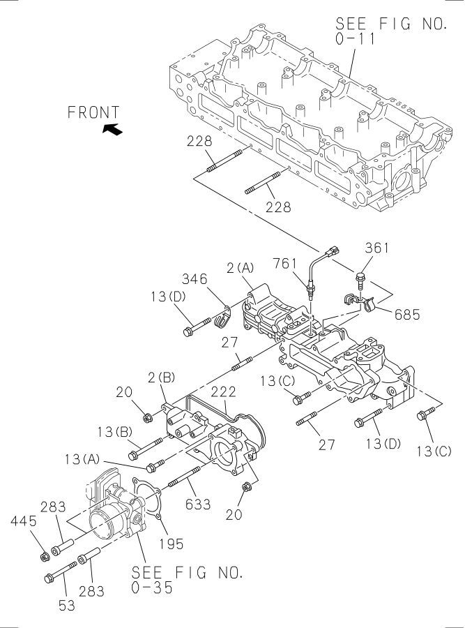 Diagram INLET MANIFOLD for your 2010 Isuzu NPR-HD   