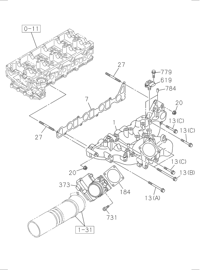 Diagram INLET MANIFOLD for your 2010 Isuzu NPR-HD   