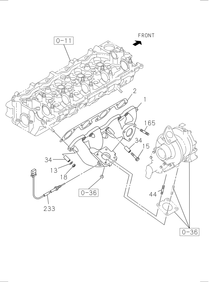 Diagram EXHAUST MANIFOLD for your Isuzu