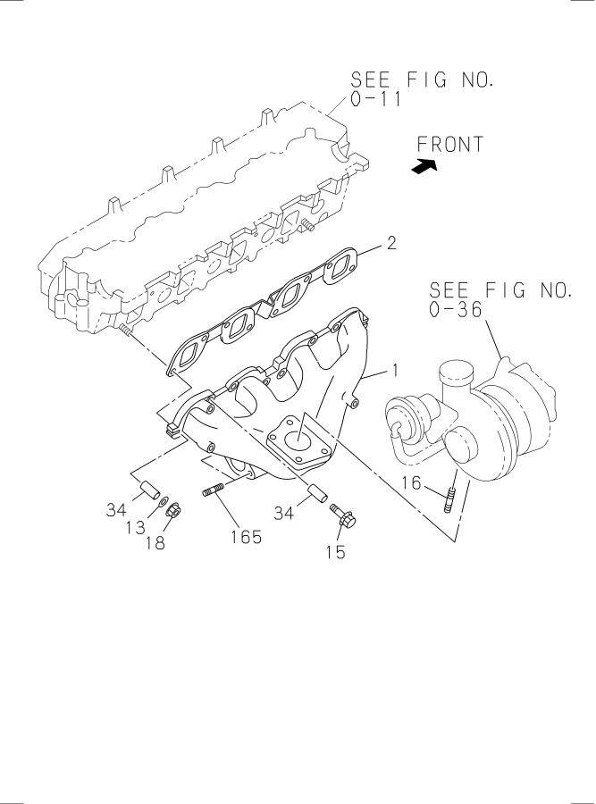 Diagram EXHAUST MANIFOLD for your 2005 Isuzu NRR SINGLE CAB AND MIDDLE CHASSIS  