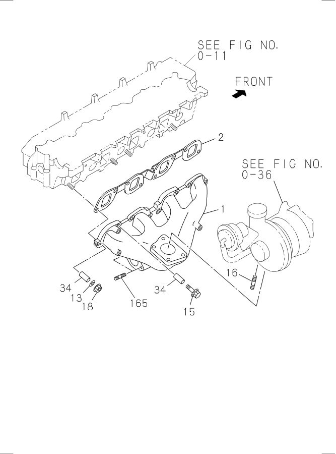 Diagram EXHAUST MANIFOLD for your 2013 Isuzu NRR DIESEL 4HK1-TCN (RDQ) CREW CAB AND SUPERLONG CHASSIS 