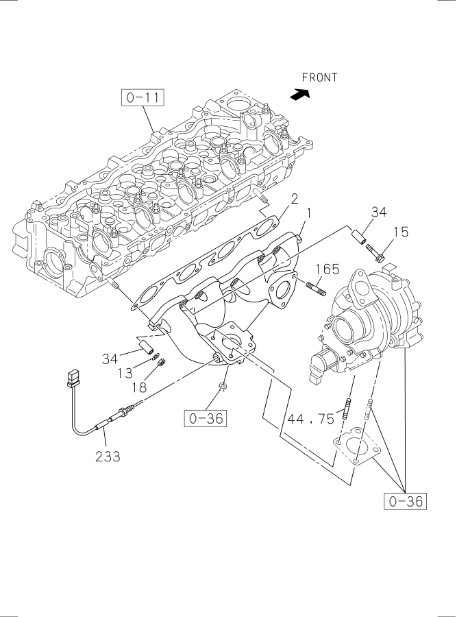 Diagram EXHAUST MANIFOLD for your Isuzu