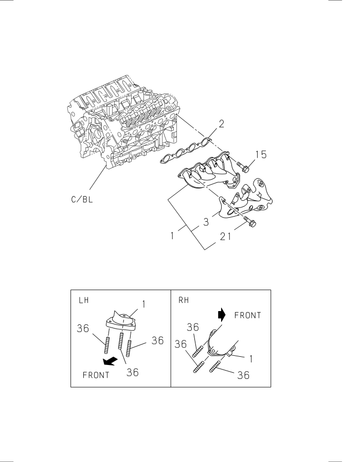 Diagram EXHAUST MANIFOLD for your 2006 Isuzu NPR   