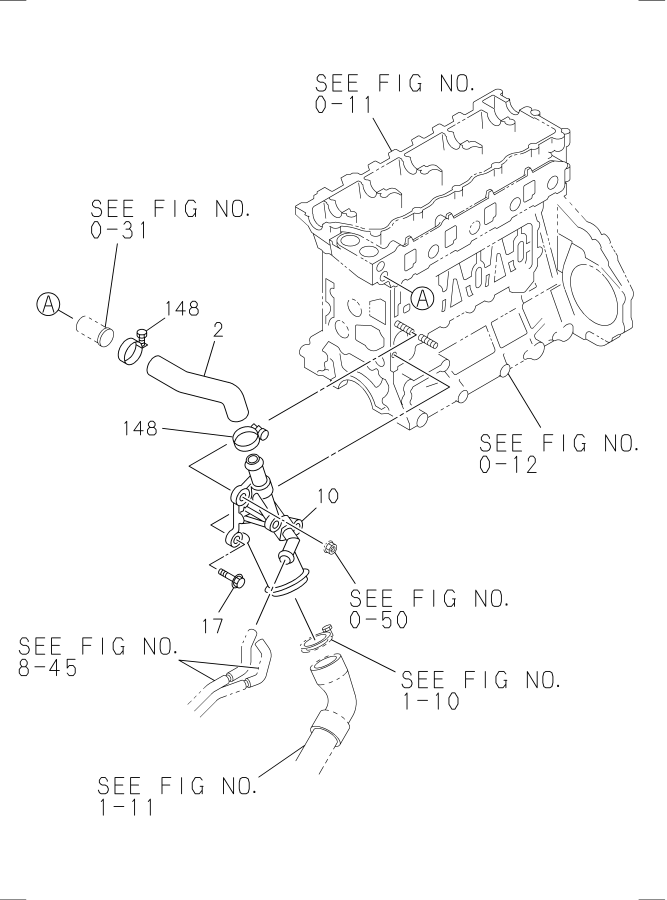 Diagram WATER PIPING; ENGINE for your Isuzu