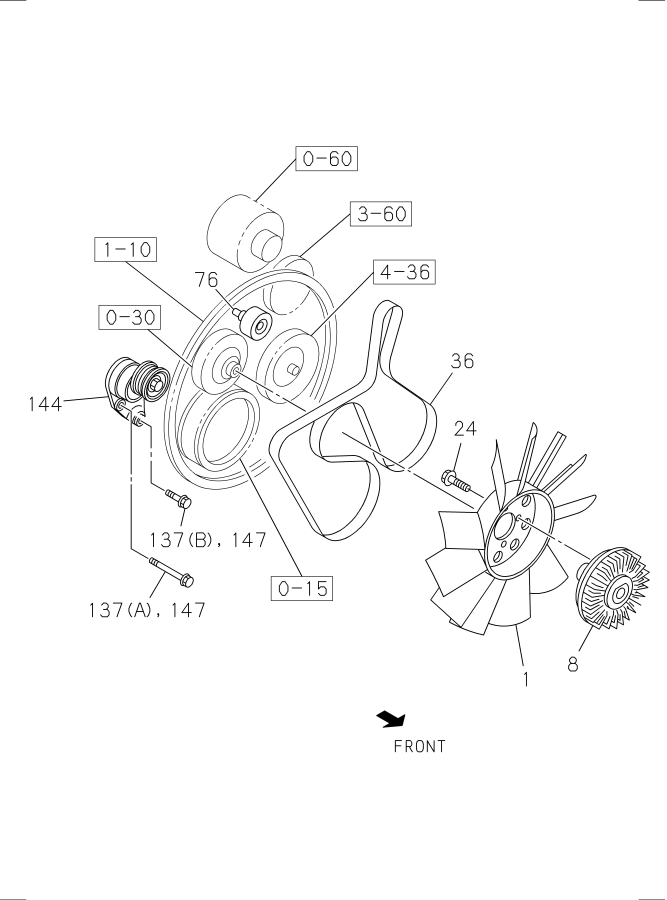 Diagram FAN AND FAN BELT for your Isuzu