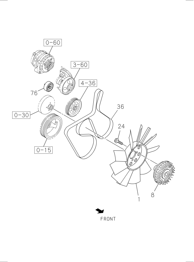 Diagram FAN AND FAN BELT for your Isuzu