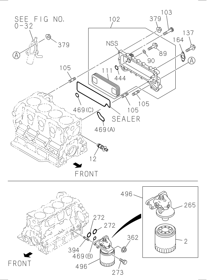 Diagram OIL COOLER AND OIL FILTER for your 2005 Isuzu NRR SINGLE CAB AND MIDDLE CHASSIS  