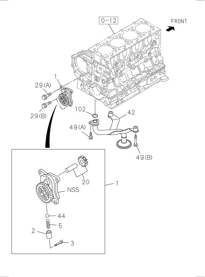 Diagram OIL PUMP AND OIL STRAINER for your Isuzu