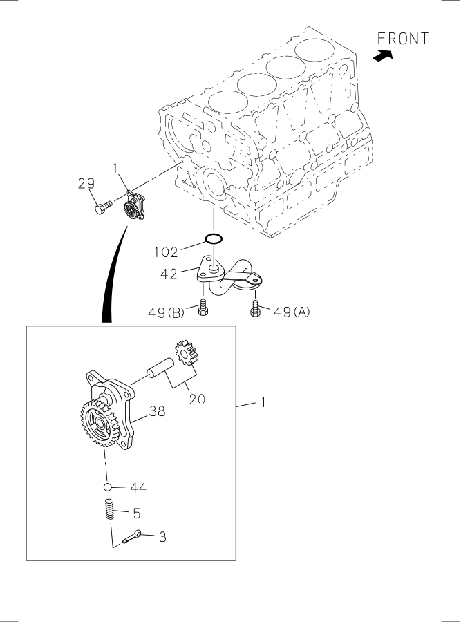 Diagram OIL PUMP AND OIL STRAINER for your Isuzu