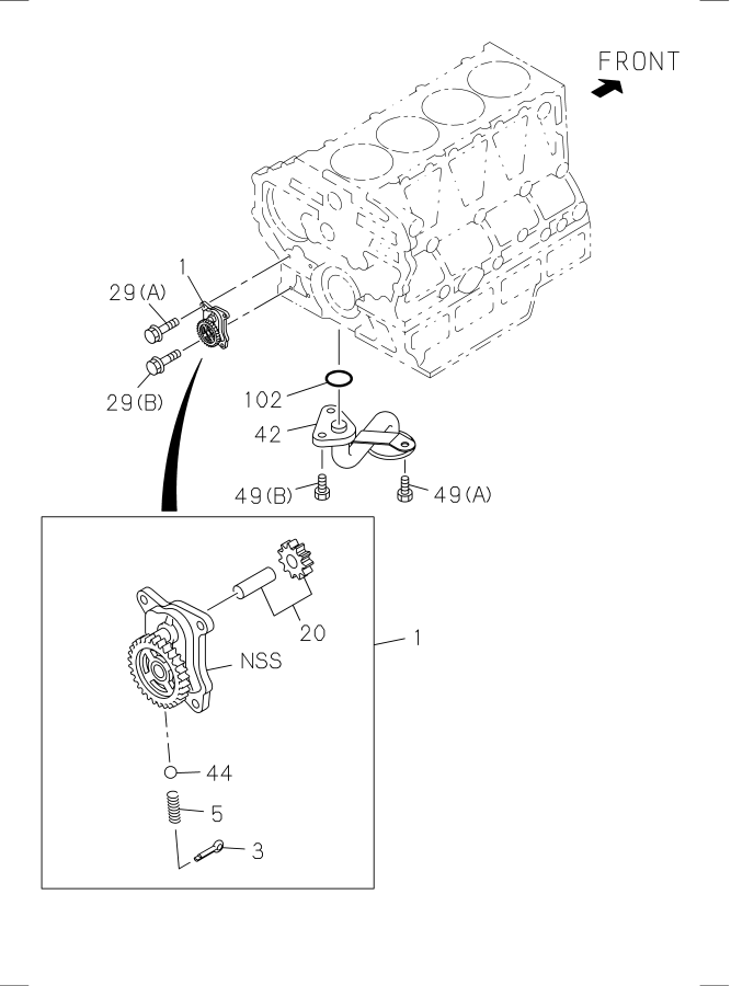 Diagram OIL PUMP AND OIL STRAINER for your 2025 Isuzu NPR   