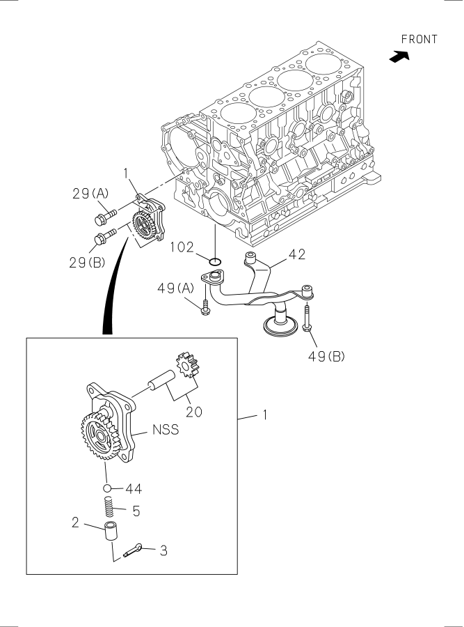 Diagram OIL PUMP AND OIL STRAINER for your 2017 Isuzu NPR-HD   