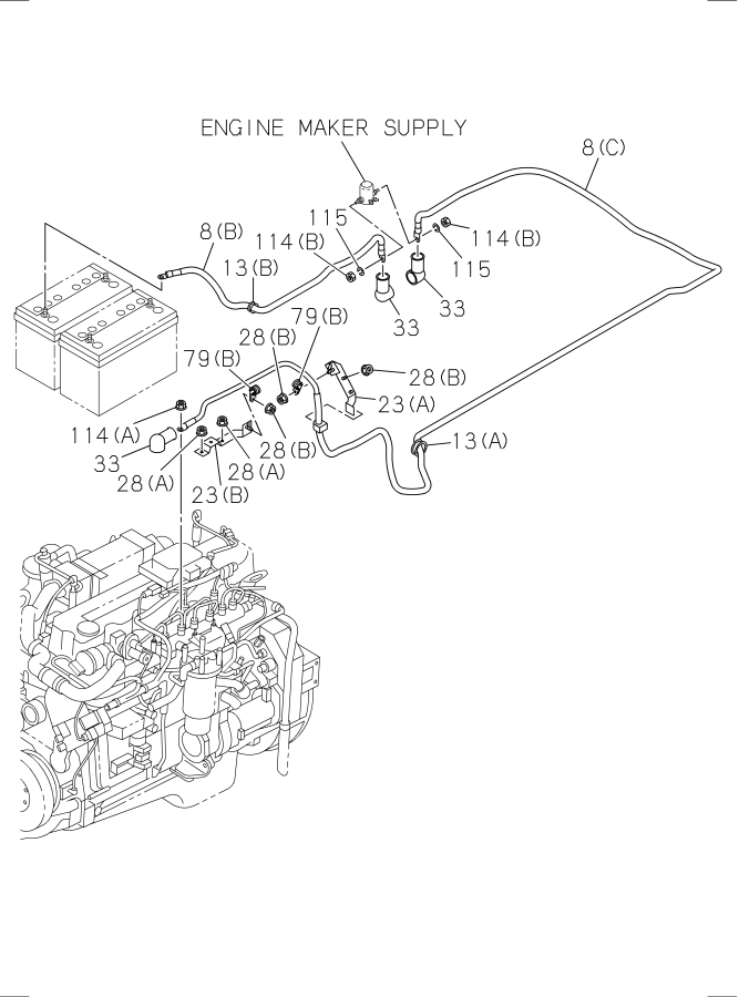 Diagram BATTERY AND ENGINE ELECTRICAL PARTS for your Isuzu