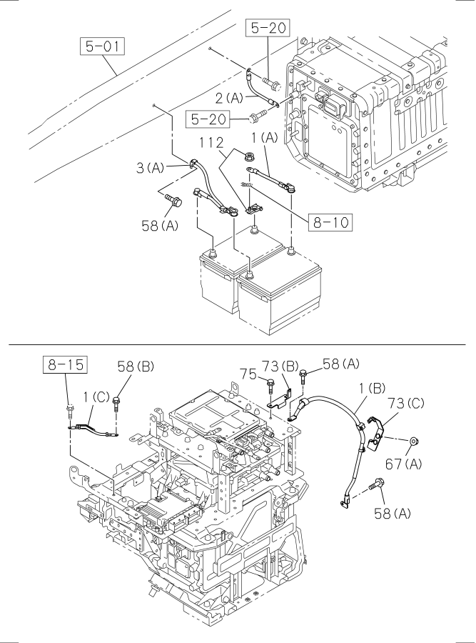 Diagram BATTERY AND ENGINE ELECTRICAL PARTS NRR for your Isuzu