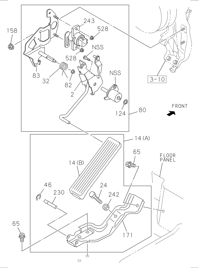 Diagram ACCELERATOR PEDAL AND CONTROL for your Isuzu