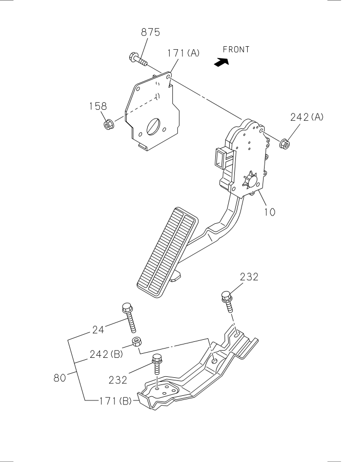 Diagram ACCELERATOR PEDAL AND CONTROL for your Isuzu