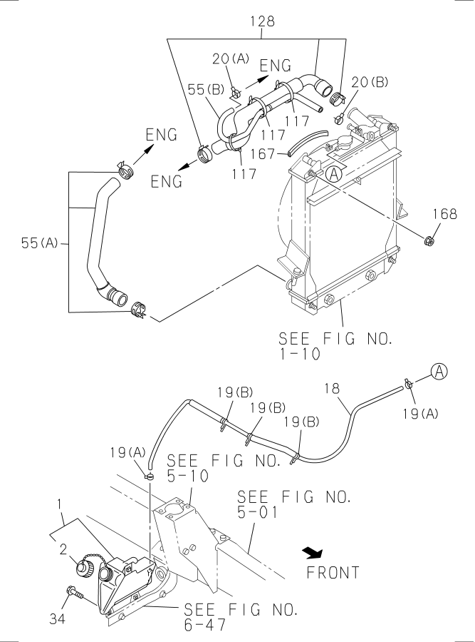 Diagram RADIATOR HOSE AND SUB TANK for your Isuzu NPR-HD  