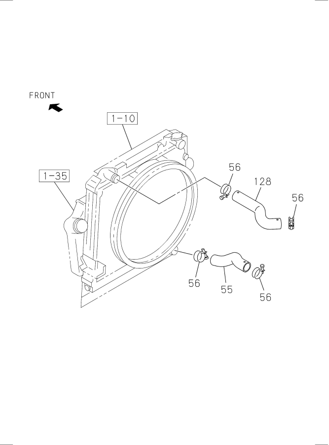 Diagram RADIATOR HOSE AND SUB TANK for your 2005 Isuzu NRR SINGLE CAB AND MIDDLE CHASSIS  