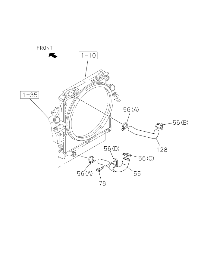 Diagram RADIATOR HOSE AND SUB TANK for your 2005 Isuzu NRR SINGLE CAB AND MIDDLE CHASSIS  