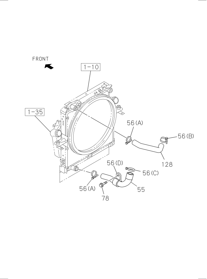 Diagram RADIATOR HOSE AND SUB TANK for your Isuzu