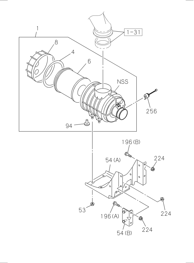 Diagram AIR CLEANER NPR for your 2005 Isuzu NRR SINGLE CAB AND MIDDLE CHASSIS  