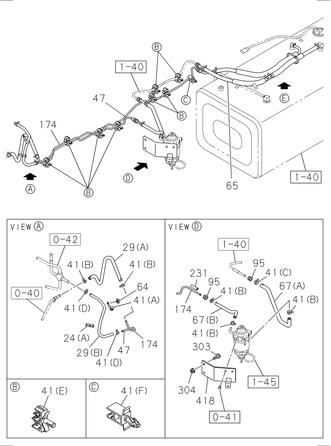 Diagram FUEL PIPING; CHASSIS for your Isuzu