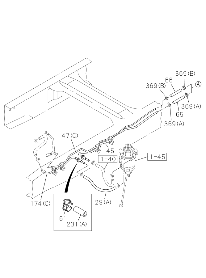 Diagram FUEL PIPING; CHASSIS PIO PARTS for your Isuzu